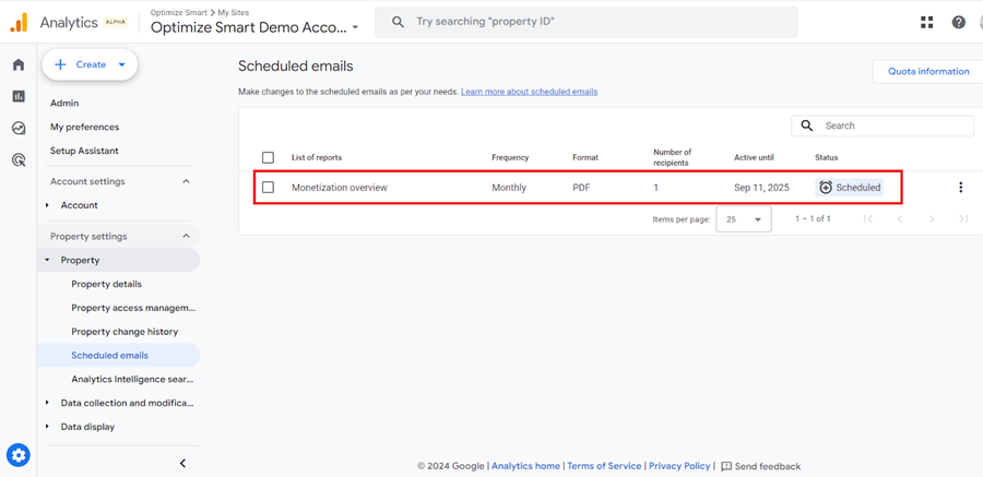 You should now see a new scheduled email