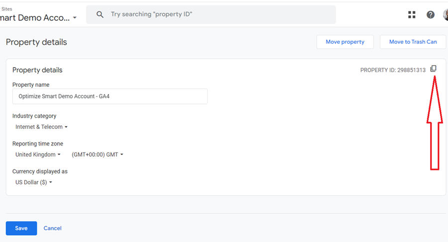 copy your property ID