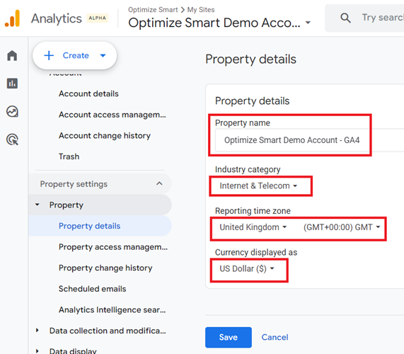 ga4 Property Details