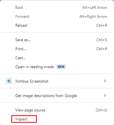 Open the developer tools