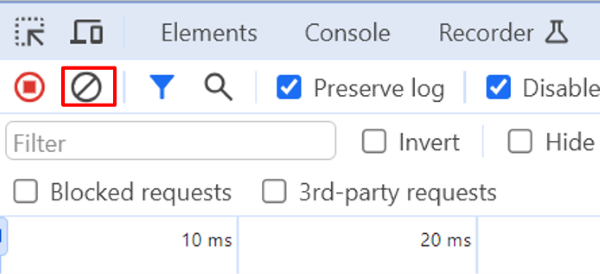 clear any pre existing network logs