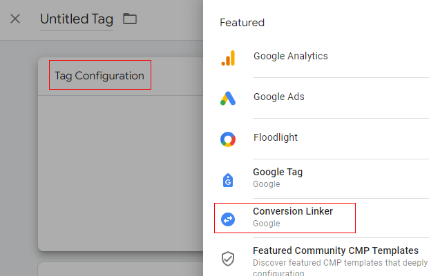 select ‘Conversion Linker
