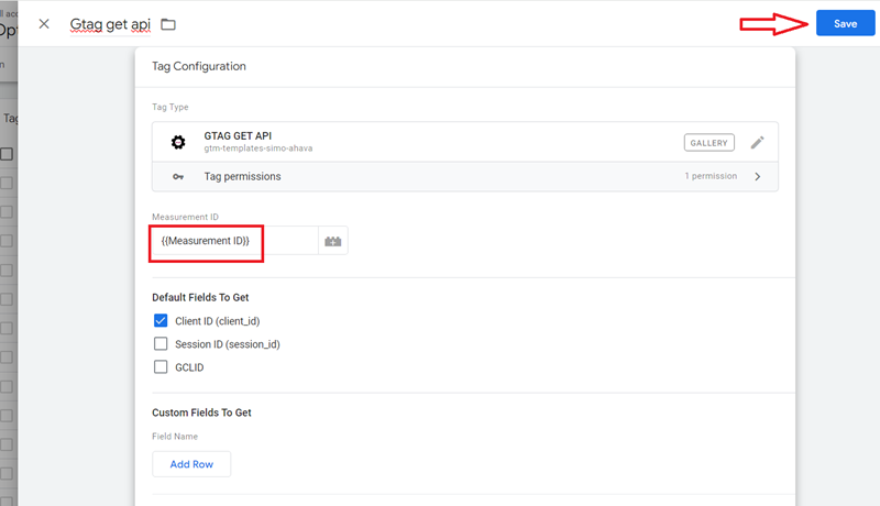 Enter the measurement ID of your GA4 property