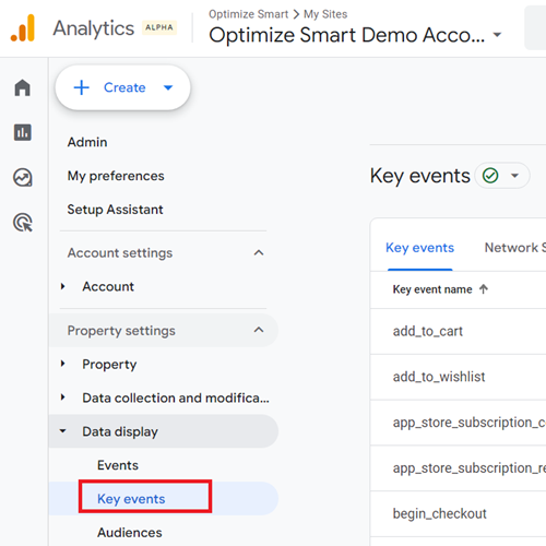 Navigate to the admin area of your GA4 property