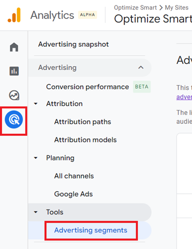 Advertising Segments ga4