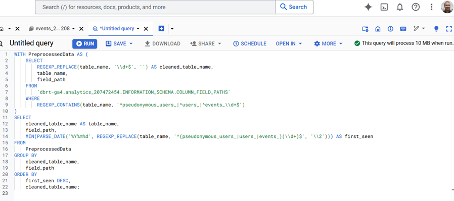paste SQL code