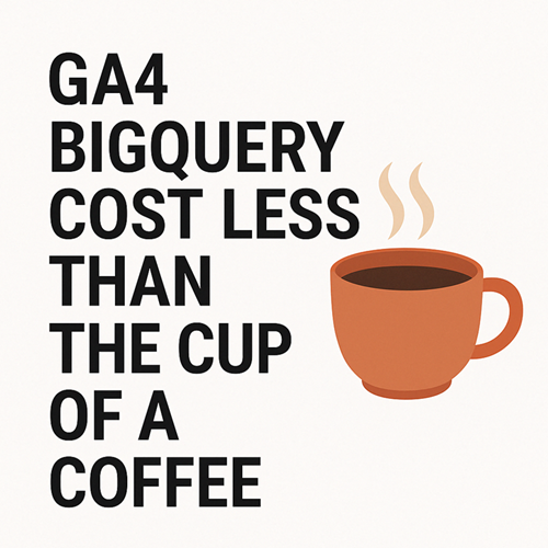 using BigQuery with GA4 is less than the cost of a cup of coffee